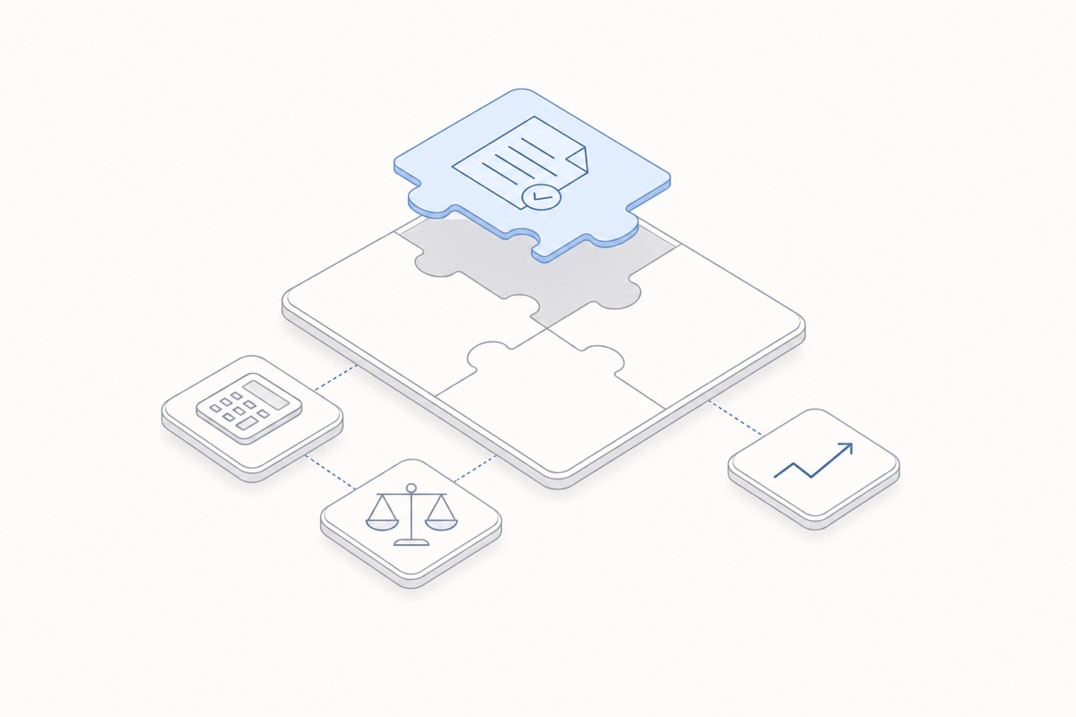 Modulare Illustration für Steuer- und Wirtschaftsberatung